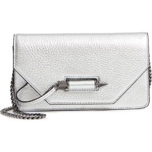 Mackage Mini Zoey Leather Crossbody Bag - Silver